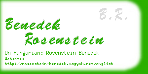 benedek rosenstein business card